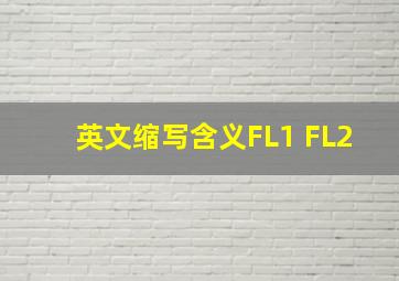 英文缩写含义FL1 FL2